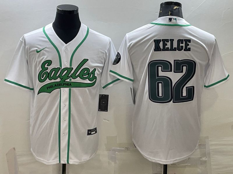 Men Philadelphia Eagles 62 Kelce White 2022 Nike Co branded NFL Jerseys